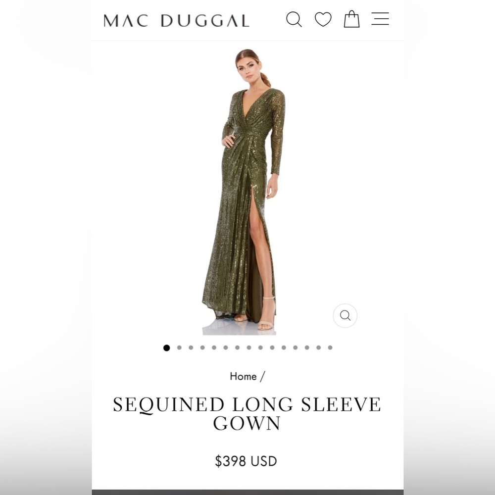 NWT SEQUINED LONG SLEEVE GOWN